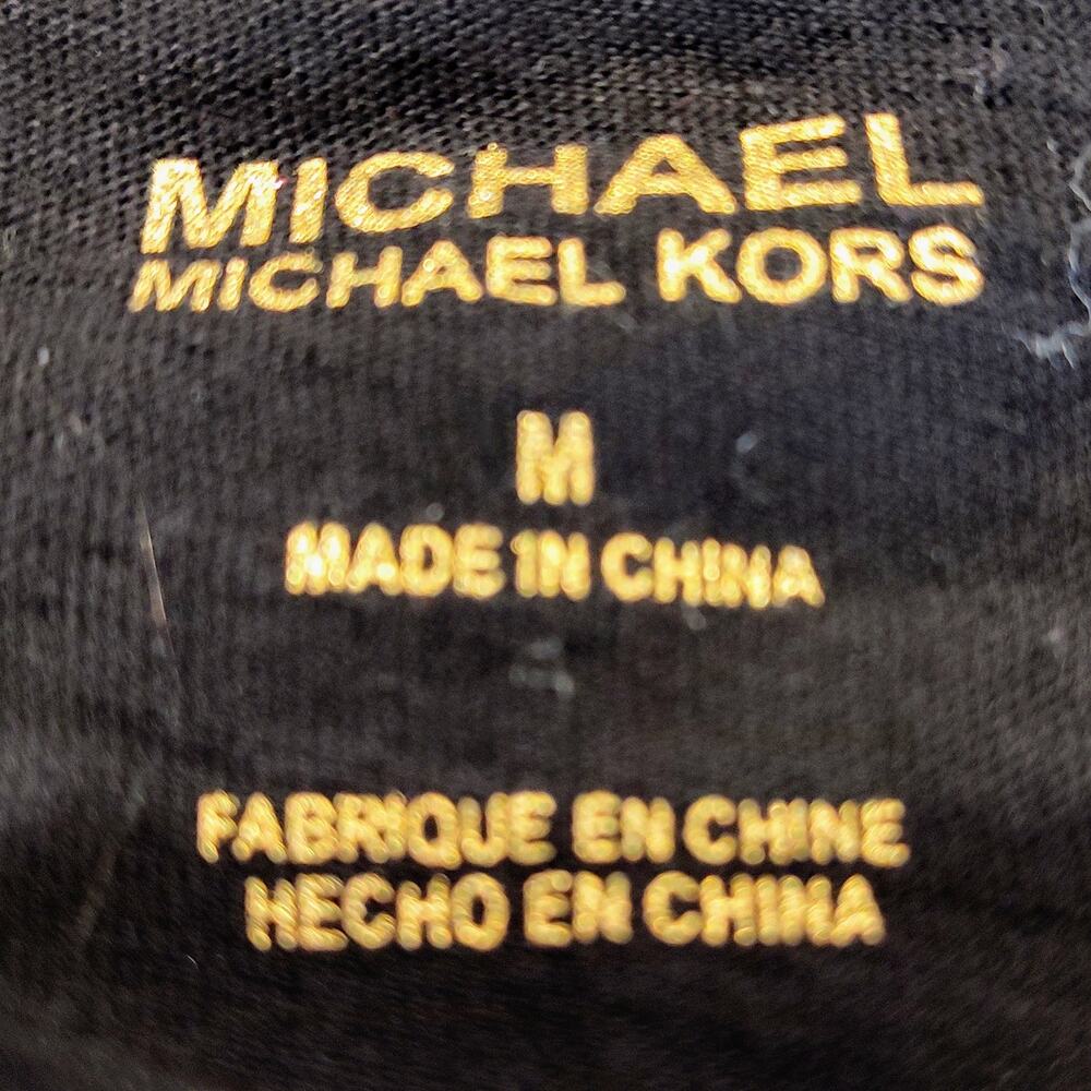 Michael Kors Logo Aviator Glasses T-Shirt Women's Medium Fitted Black Gold‎ - Picture 3 of 5